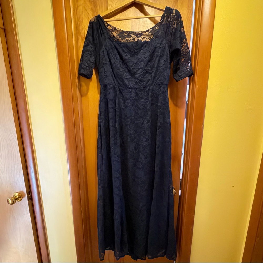 Torrid Blue Lace Maxi Dress Size14 Off Shoulder Prom Wedding Gown